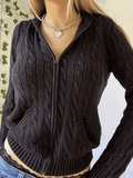 Hooded Cable Knit Cardigan - HouseofHalley