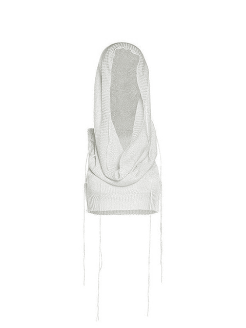Hooded Crochet Knit Cropped Tank Top - HouseofHalley