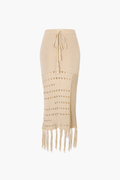 Knit Tube Top And Tassel Hem Skirt Set - HouseofHalley