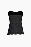 Knot Front Knit Embroidered Tube Top - HouseofHalley