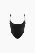 Knot Strap Square Neck Corset Top - HouseofHalley