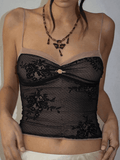 Lace Stitching Crop Cami Top - HouseofHalley