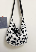 Leopard Print Fuzzy Shoulder Bag - HouseofHalley