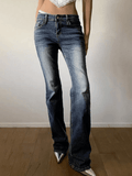 Low Waist Slimming Wash Casual Flare Jeans
