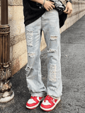 Men's Ankle Flare Ripped Jeans - HouseofHalley