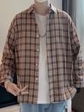 Men's Checkered Vintage Long Sleeve Shirt