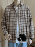 Men's Checkered Vintage Long Sleeve Shirt