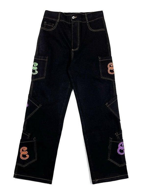 Men's Multi Pocket Printed Cargo Jeans - HouseofHalley