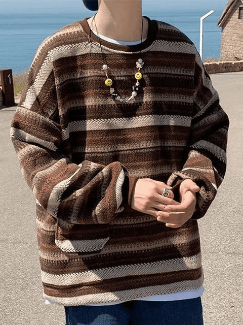 Men's Pocket Striped Knit Sweater - HouseofHalley