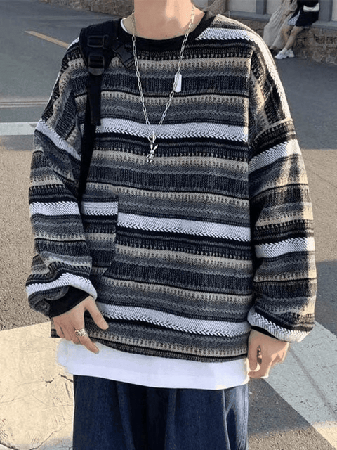 Men's Pocket Striped Knit Sweater - HouseofHalley