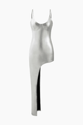 Metallic Asymmetric Bodycon Mini Dress - HouseofHalley