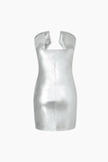 Metallic Leather Strapless Mini Dress - HouseofHalley