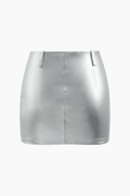 Metallic Strapless Corset Top And A-line Mini Skirt Set - HouseofHalley