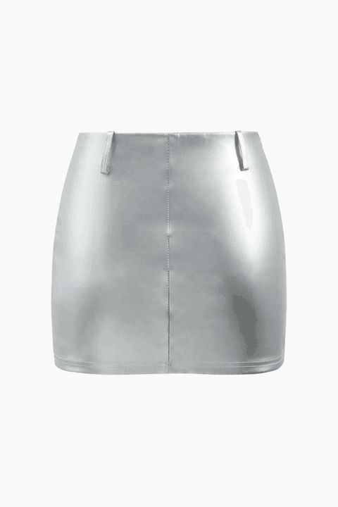 Metallic Strapless Corset Top And A-line Mini Skirt Set - HouseofHalley