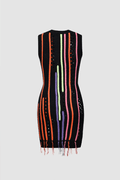 Multicolored Stripe Sleeveless Knit Dress - HouseofHalley