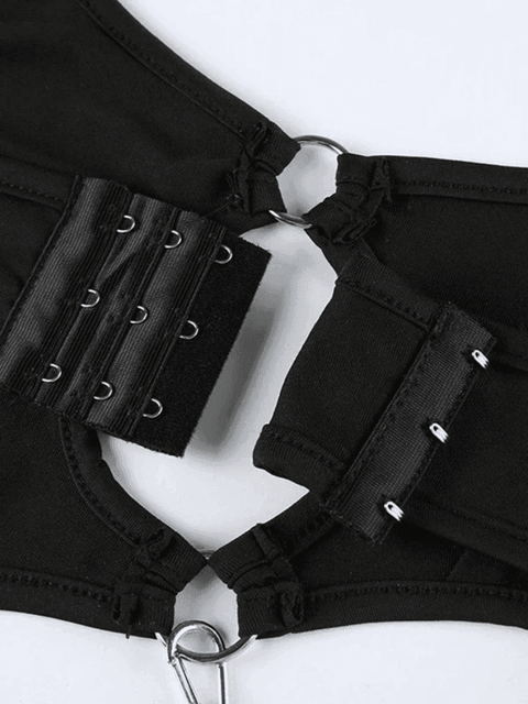 O Ring Cutout Black Cami Bodysuit - HouseofHalley
