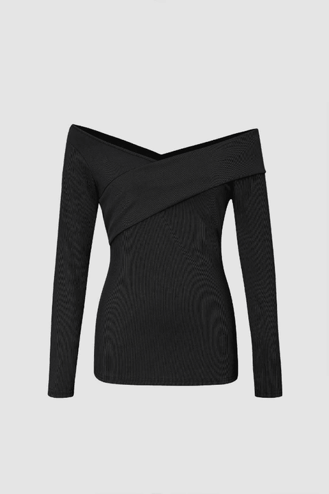 Off The Shoulder Long Sleeve Top - HouseofHalley
