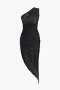 One Shoulder Asymmetric Midi Dress - HouseofHalley