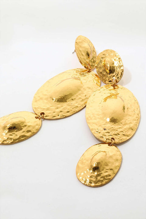 Oval Metal Drop Earrings - HouseofHalley