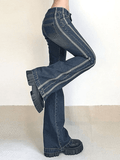 Panel Striped Vintage Flare Jeans - HouseofHalley