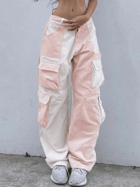 Patchwork Corduroy Cargo Pants - HouseofHalley