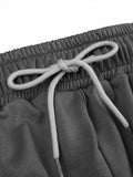 Patchwork Design Stretchy Loose Shorts