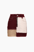 Patchwork Frayed Mini Skirt - HouseofHalley