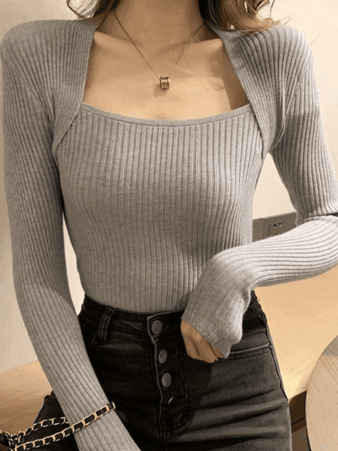 Patchwork Rib Knit Sweater - HouseofHalley