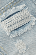 Pearl Embellished Frayed Distressed Denim Shorts - HouseofHalley