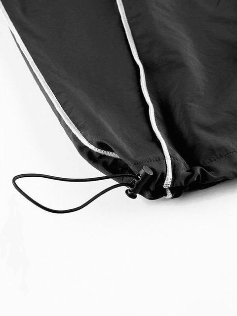 Piping Detail Size Friendly Parachute Cargo Pants - HouseofHalley