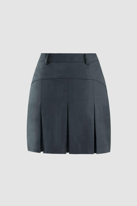 Pleated A-line Mini Skirt - HouseofHalley
