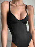 Plunge V Neck Sleeveless Bodysuit - HouseofHalley