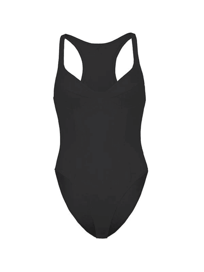 2024 Plunge V Neck Sleeveless Bodysuit Black S in Bodysuits Online ...
