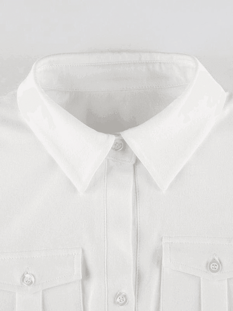 Pocket Button Down Cropped Blouse - HouseofHalley