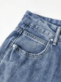 Pocket Design Blue Wash Boyfriend Jeans - HouseofHalley