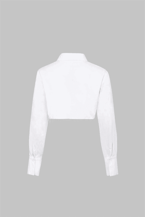 Pocket-Detail Raw Hem Crop Shirt - HouseofHalley