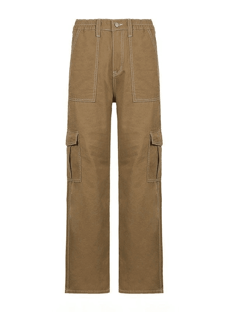 Pocket Detail Straight Cargo Jeans - HouseofHalley