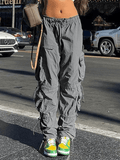 Pocket Patched Drawstring Cargo Pants - HouseofHalley