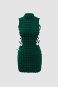 Popcorn Textured Tie Side Mini Dress - HouseofHalley