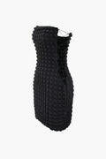 Popcorn Textured Tie Side Strapless Mini Dress - HouseofHalley