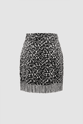 Printed Fringe Hem Wrap Mini Skirt - HouseofHalley