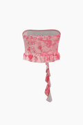 Printed Ruffle Tube Top And Asymmetric Mini Skirt Set - HouseofHalley