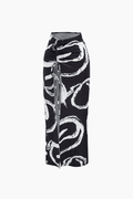 Printed Tie Strap Cami And Drawstring Slit Skirt Set