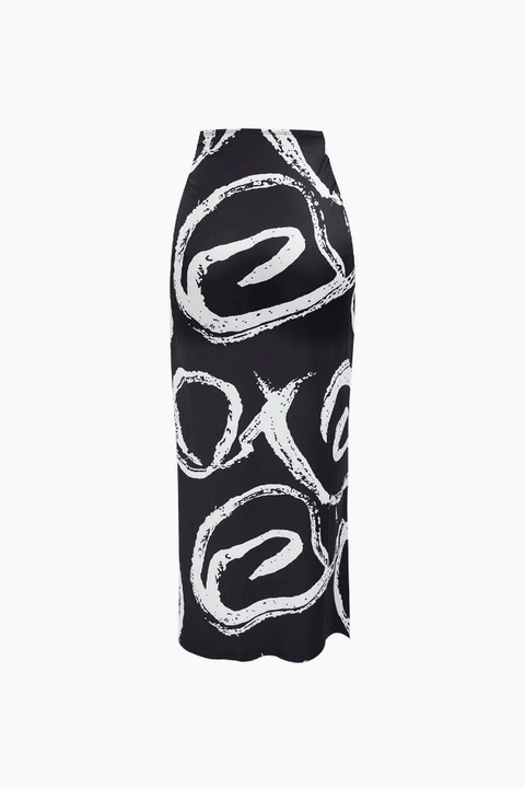 Printed Tie Strap Cami And Drawstring Slit Skirt Set - HouseofHalley