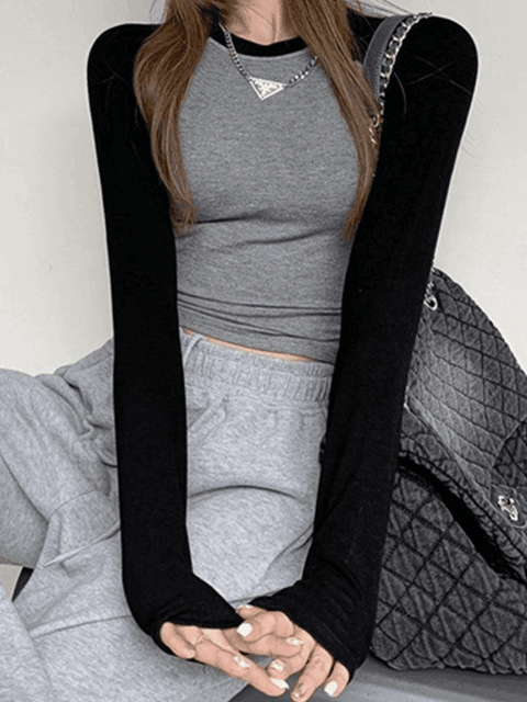 Raglan Sleeve Rib Crop Top - HouseofHalley