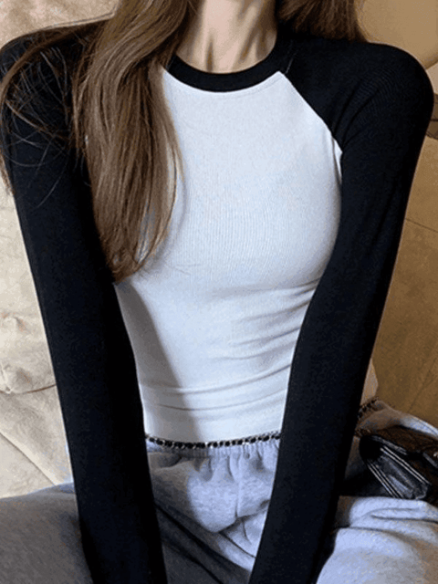Raglan Sleeve Rib Crop Top - HouseofHalley