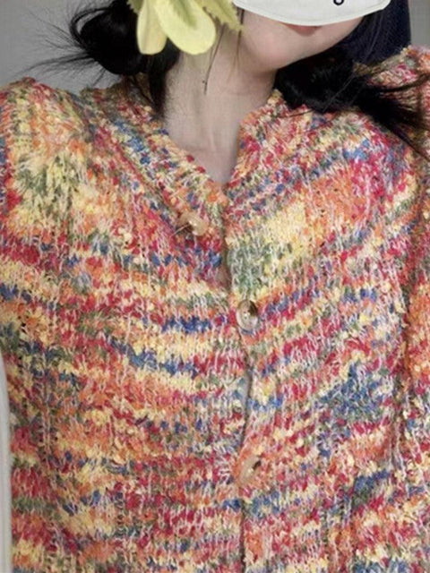 Rainbow Front Button Cardigan - HouseofHalley
