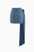Rose Corsage Denim Mini Skirt
