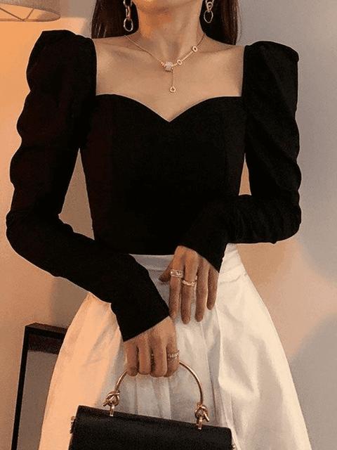 Ruched Puff Sleeve Blouse - HouseofHalley