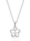 Silver Hollow Out Star Charm Necklace - HouseofHalley